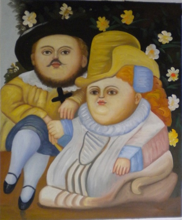 store falso d'autore Rubens and Wife di Fernando Botero